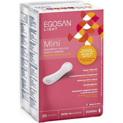 Прокладки Santex Light Mini от недержания 20 шт. в упаковке 20 шт. Egosan
Прокладки Santex Light Mini от недержания 20 шт. в упаковке 20 шт. Egosan