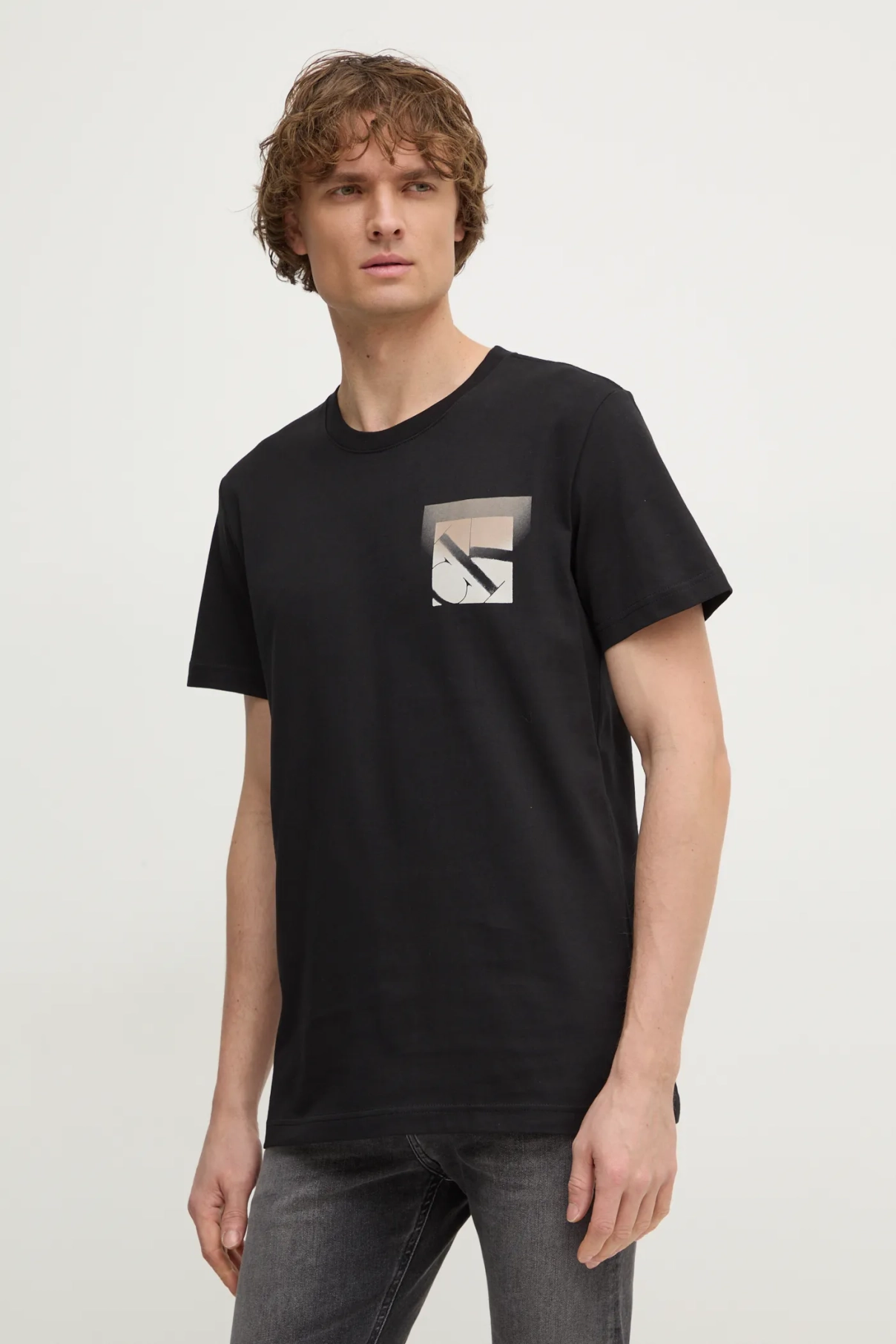 Хлопковая футболка Calvin Klein Jeans, черный 
Хлопковая футболка Calvin Klein Jeans, черный