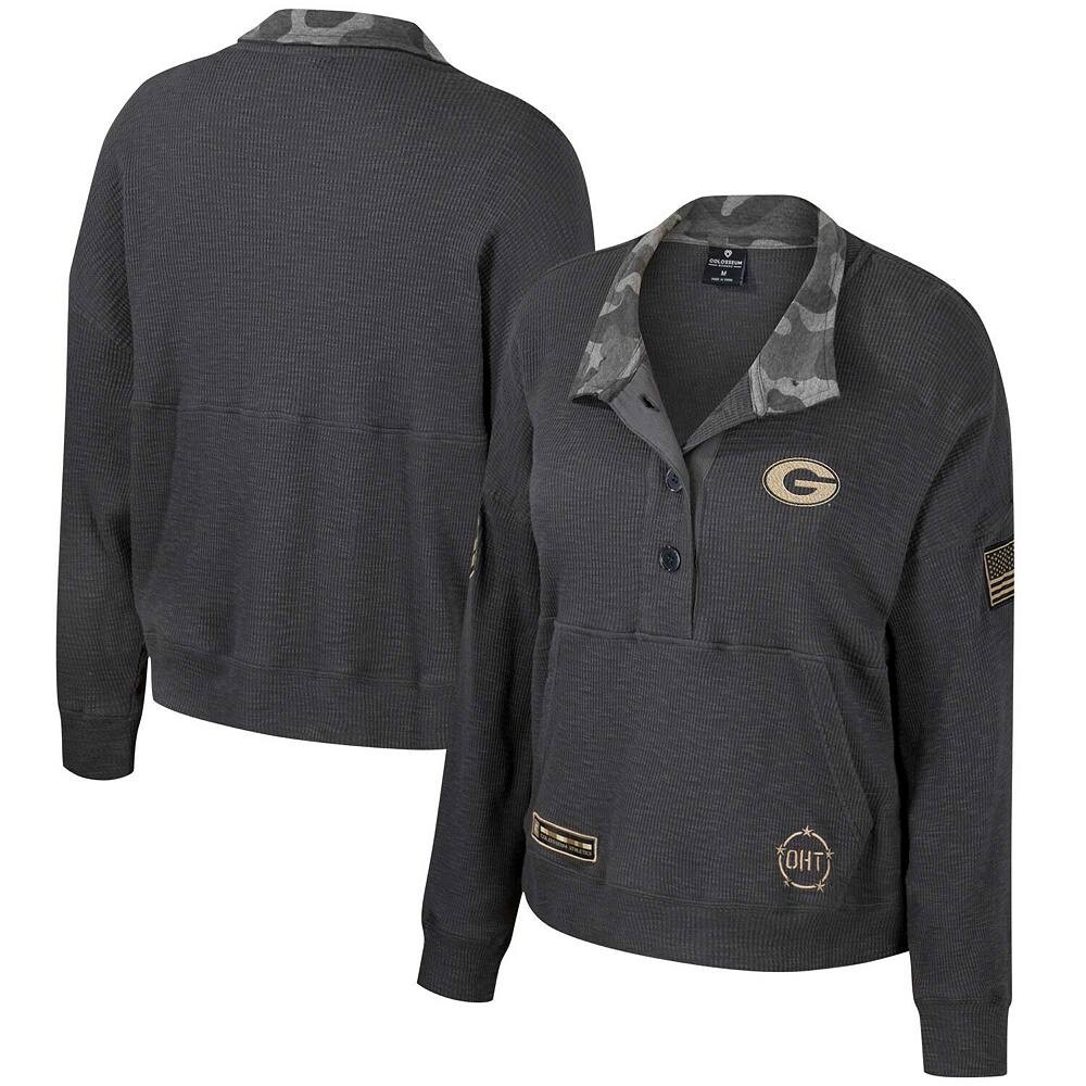 Женская термосвитшота Henley Colosseum Heather Charcoal Georgia Bulldogs OHT в стиле милитари с изображением расплаты, цвет Uga Charco
Женская термосвитшота Henley Colosseum Heather Charcoal Georgia Bulldogs OHT в стиле милитари с изображением расплаты, цвет Uga Charco