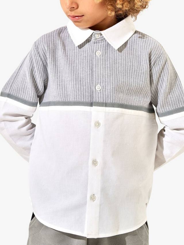 Детская оксфордская рубашка с полосатым кокеткой Angel & Rocket, White/Grey
Детская оксфордская рубашка с полосатым кокеткой Angel & Rocket, White/Grey