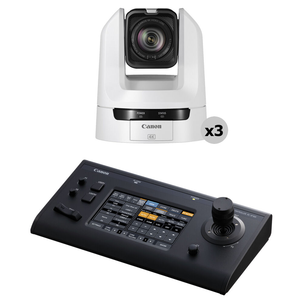 Три PTZ-камеры Canon CR-N100 с комплектом IP-контроллера RC-IP100 (титаново-белый)
Три PTZ-камеры Canon CR-N100 с комплектом IP-контроллера RC-IP100 (титаново-белый)