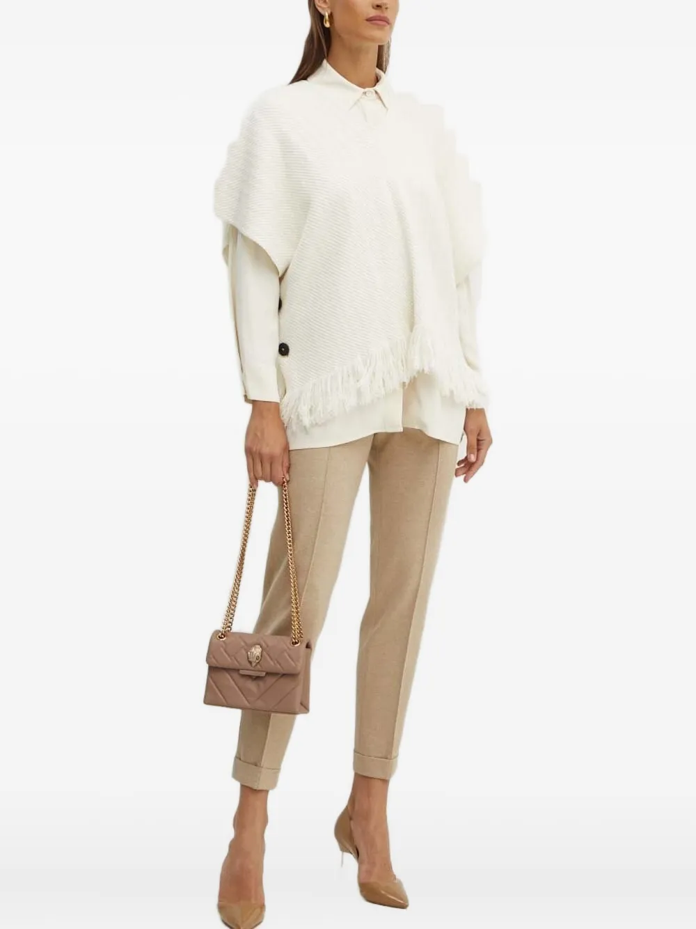 Пончо с бахромой Liviana Conti, нейтральный
Пончо с бахромой Liviana Conti, нейтральный