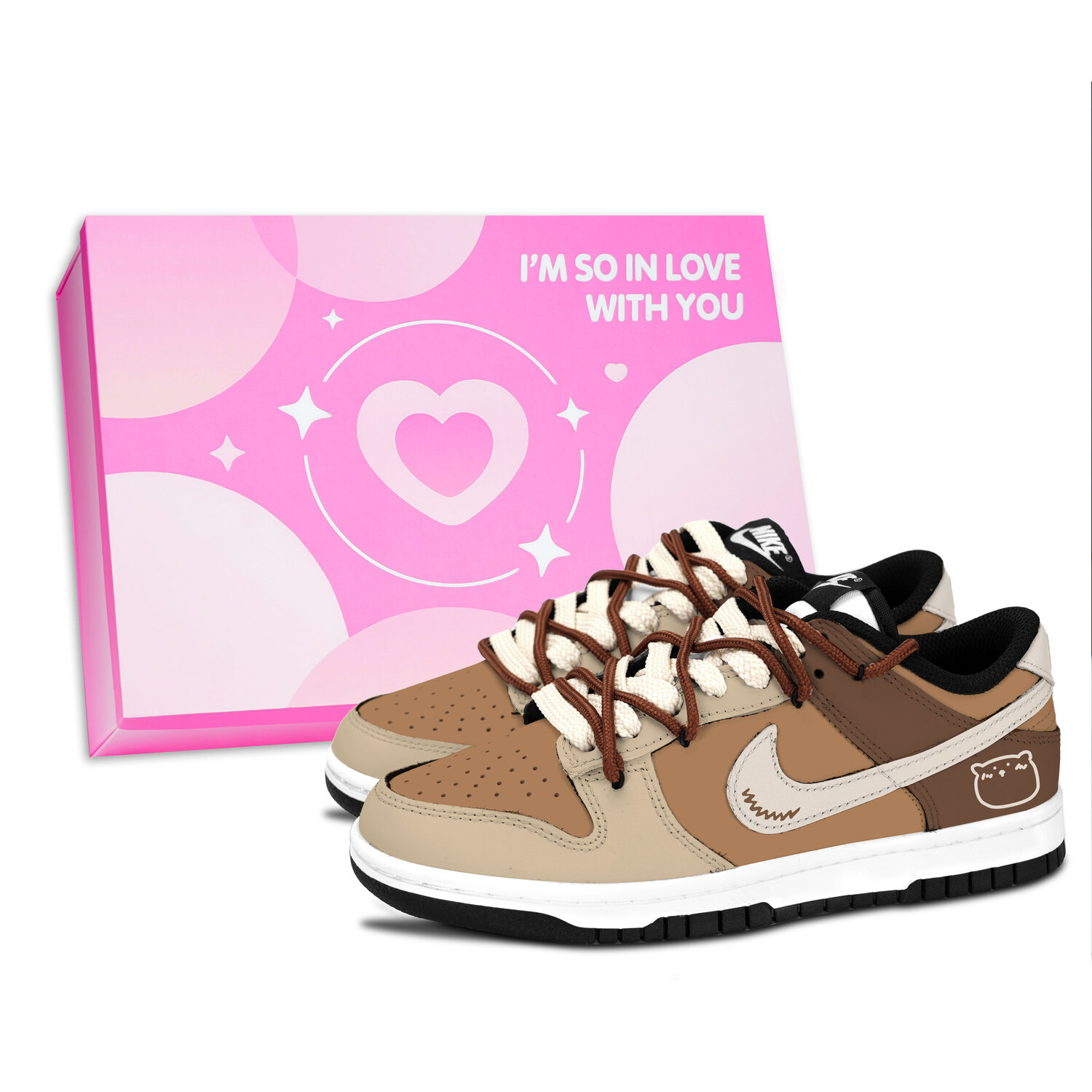 Nike Данк черно-белые, устойчивые к скольжению и истиранию низкие скейтбордские кроссовки Brown Bear Fun унисекс коричневые, цвет Brown
Nike Данк черно-белые, устойчивые к скольжению и истиранию низкие скейтбордские кроссовки Brown Bear Fun унисекс коричневые, цвет Brown