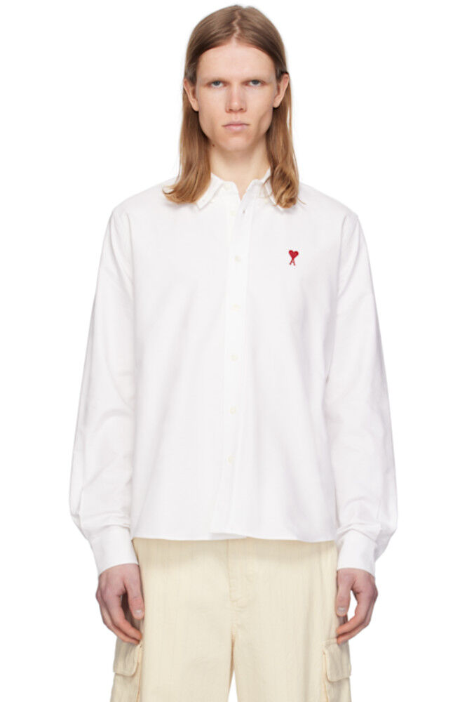 Белая хлопковая рубашка на пуговицах Ami de Coeur AMI Paris
Белая хлопковая рубашка на пуговицах Ami de Coeur AMI Paris