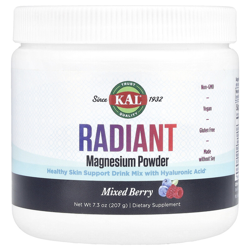 KAL, Radiant Magnesium Powder, смесь ягод, 207 г (7,3 унции)
KAL, Radiant Magnesium Powder, смесь ягод, 207 г (7,3 унции)