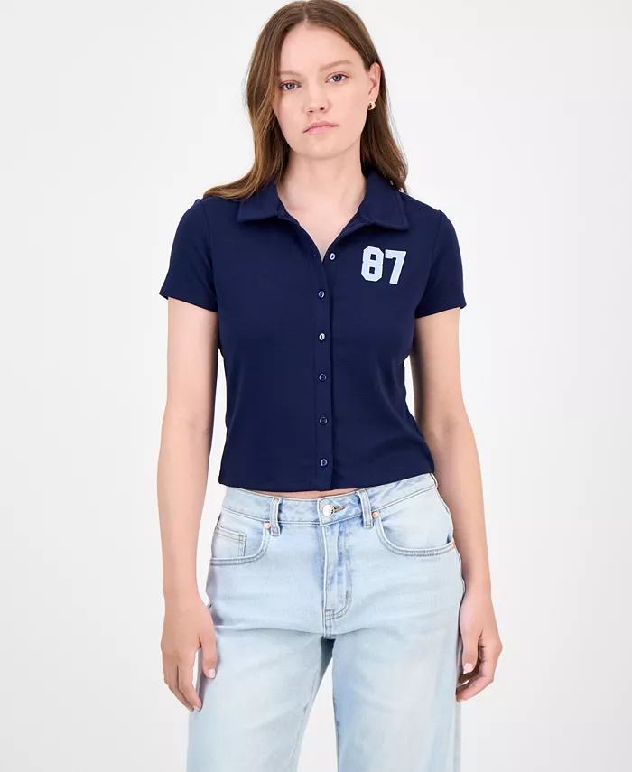 Молодежное поло с короткими рукавами и застежкой на пуговицы спереди Ultra Flirt, синий
Молодежное поло с короткими рукавами и застежкой на пуговицы спереди Ultra Flirt, синий