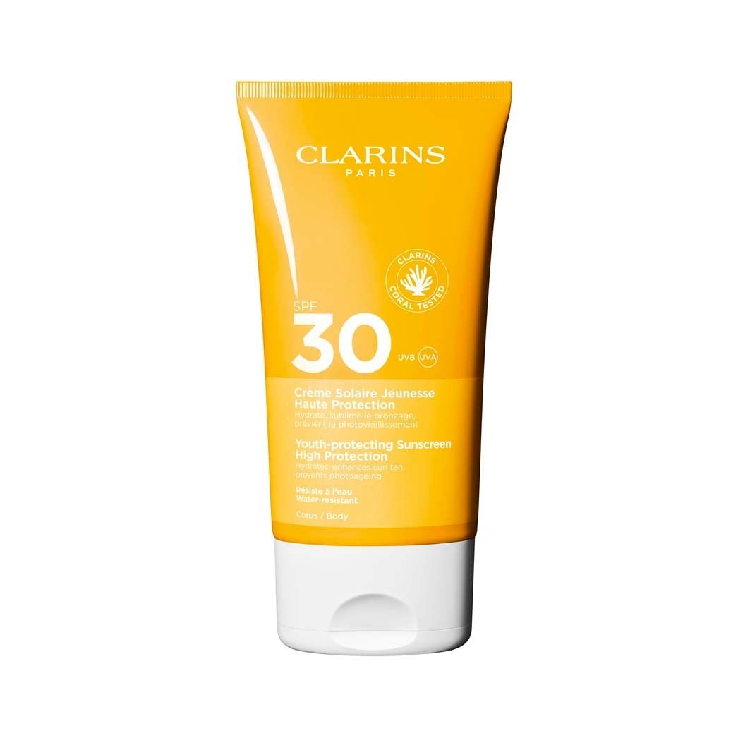 Солнцезащитный крем sun care youth-protecting sunscreen spf30 Clarins, объем 150 мл.
Солнцезащитный крем sun care youth-protecting sunscreen spf30 Clarins, объем 150 мл.