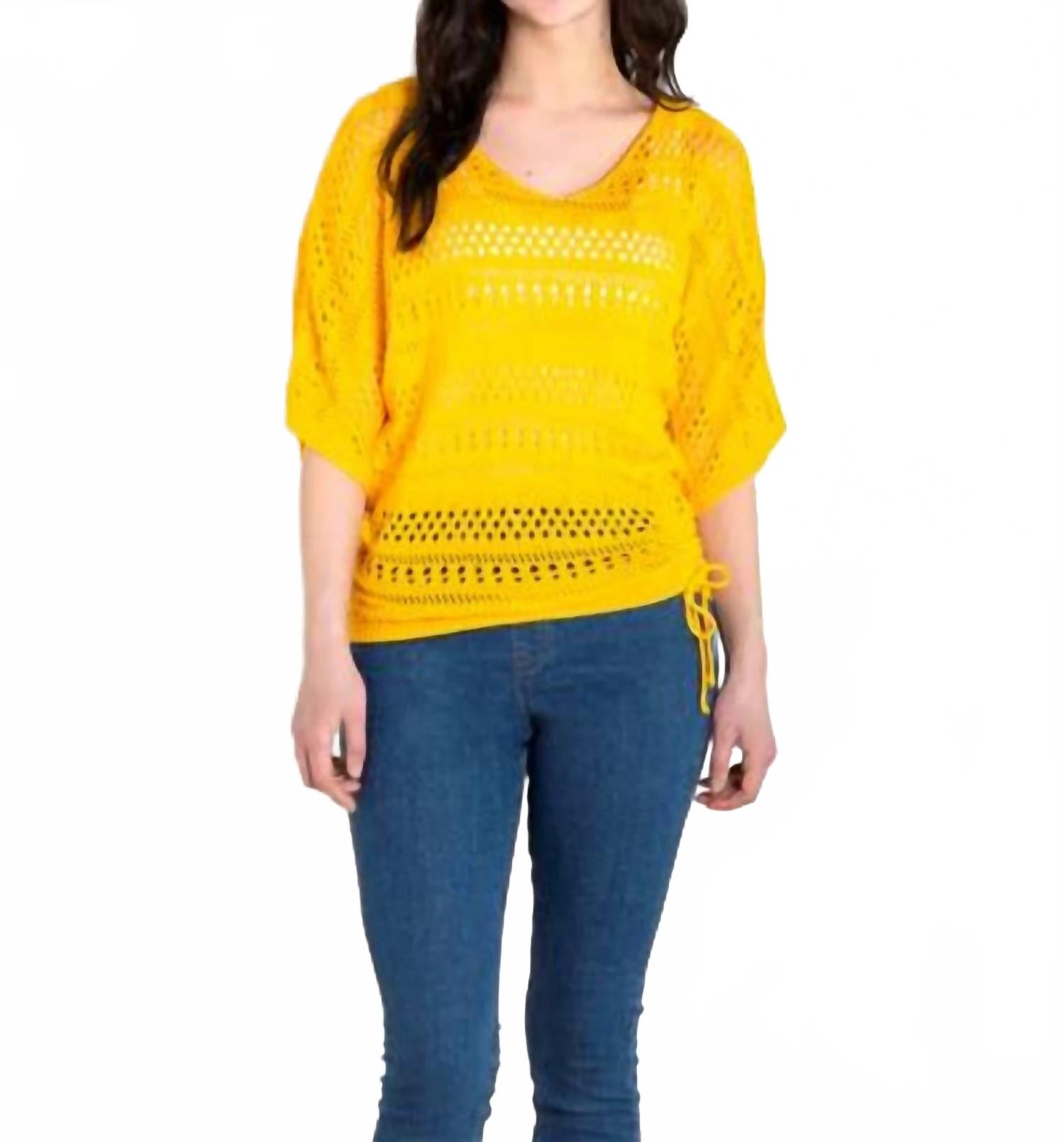 Вязаный топ с кулиской в цвете канарейка Simply Noelle, Canary
Вязаный топ с кулиской в цвете канарейка Simply Noelle, Canary