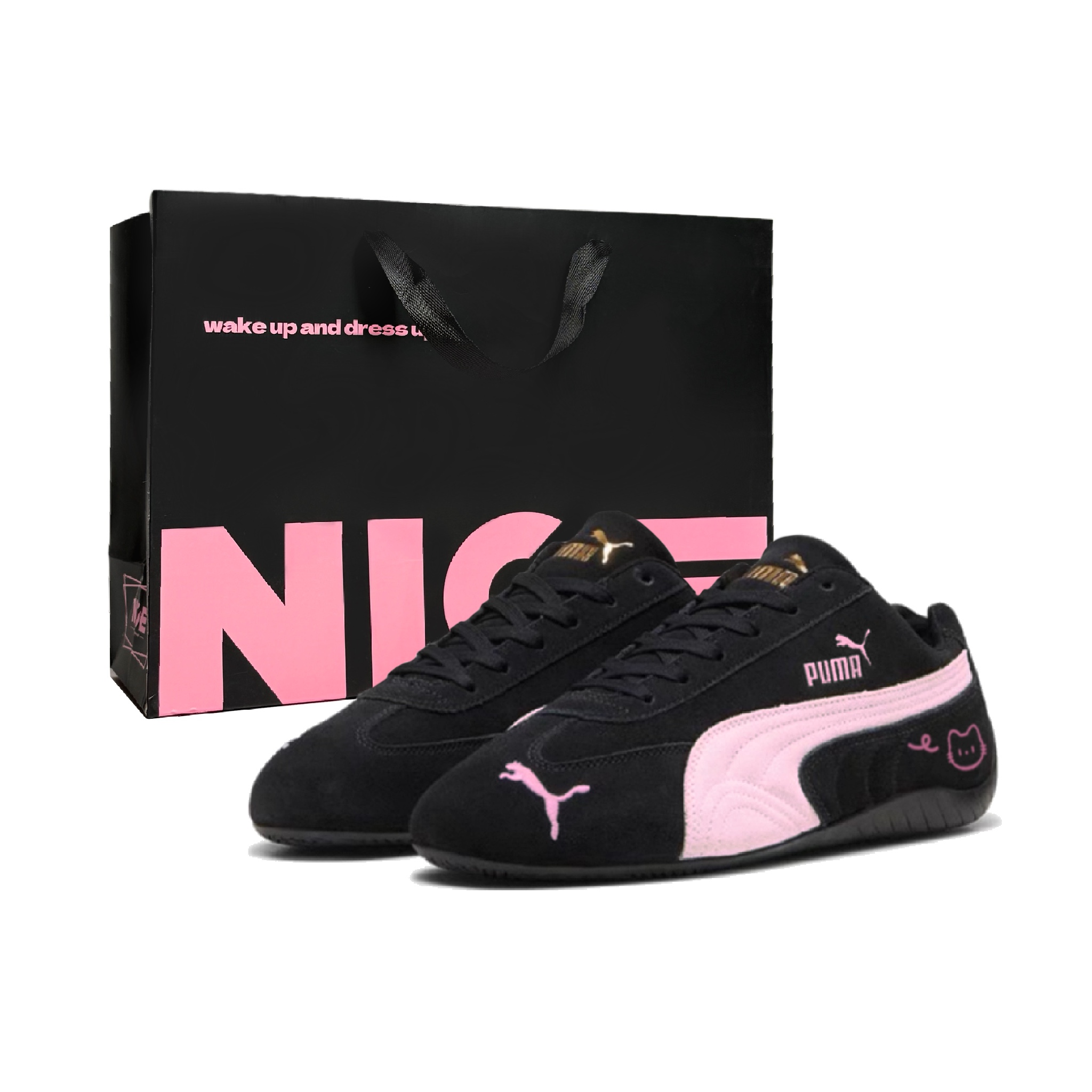 PUMA Speedcat Collection Strawberry Kitten, Girlish Heart, Box низкие гоночные кроссовки Unisex Black Pink
PUMA Speedcat Collection Strawberry Kitten, Girlish Heart, Box низкие гоночные кроссовки Unisex Black Pink