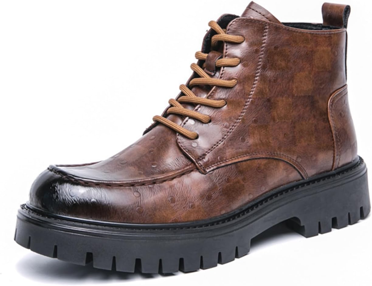 Мужские кожаные ботинки на высокой платформе с принтом, шнуровкой, классические ретро-ботинки Чакка с боковой молнией, круглым носком, массивной подошвой, на толстом каблуке, мотоциклетного типа, для повседневной ходьбы и вождения Nbzkbng, корич...
Мужские кожаные ботинки на высокой платформе с принтом, шнуровкой, классические ретро-ботинки Чакка с боковой молнией, круглым носком, массивной подошвой, на толстом каблуке, мотоциклетного типа, для повседневной ходьбы и вождения Nbzkbng, корич...