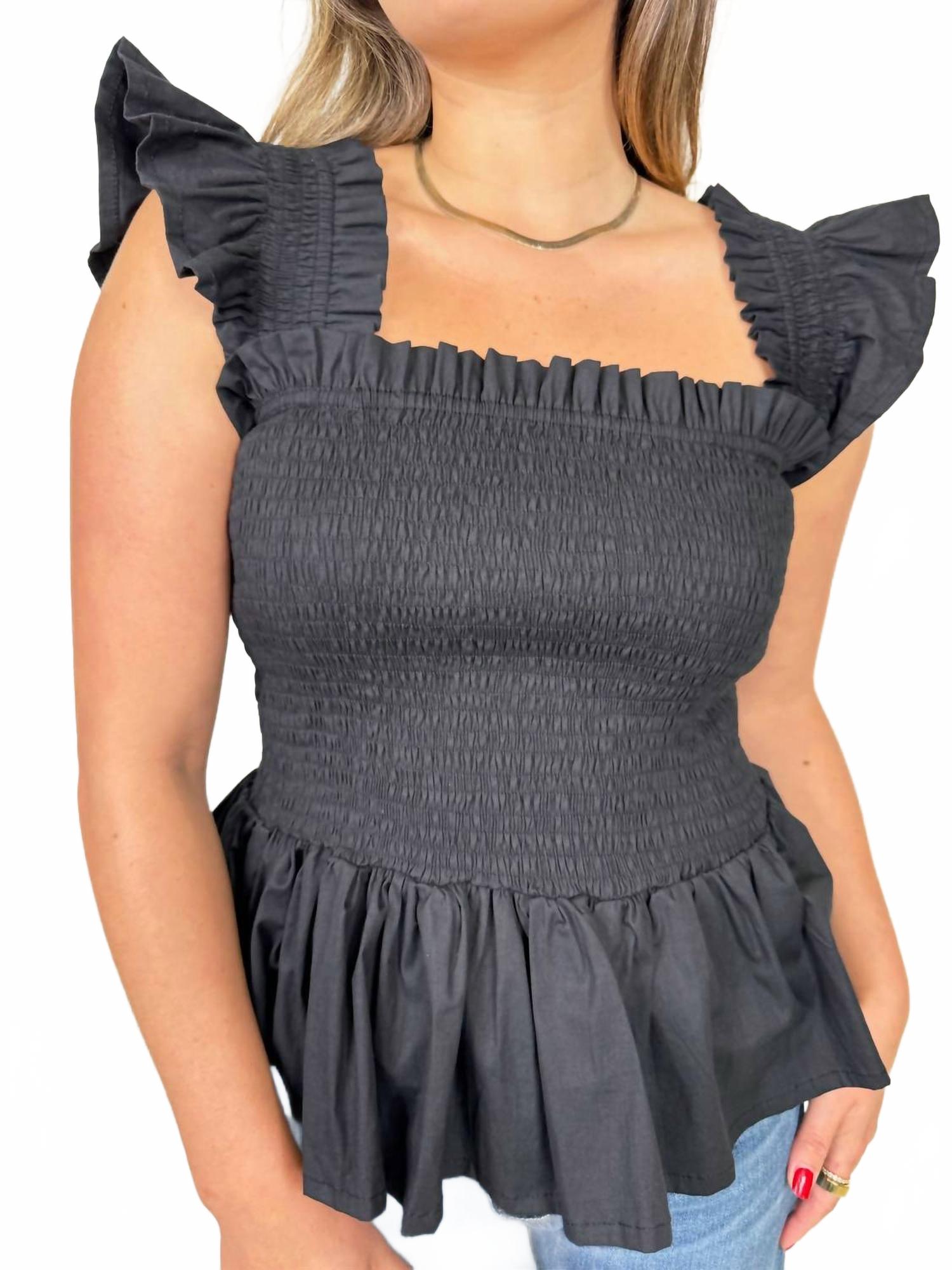 Поплиновая блузка Риза черная Phie Collective 
Поплиновая блузка Риза черная Phie Collective