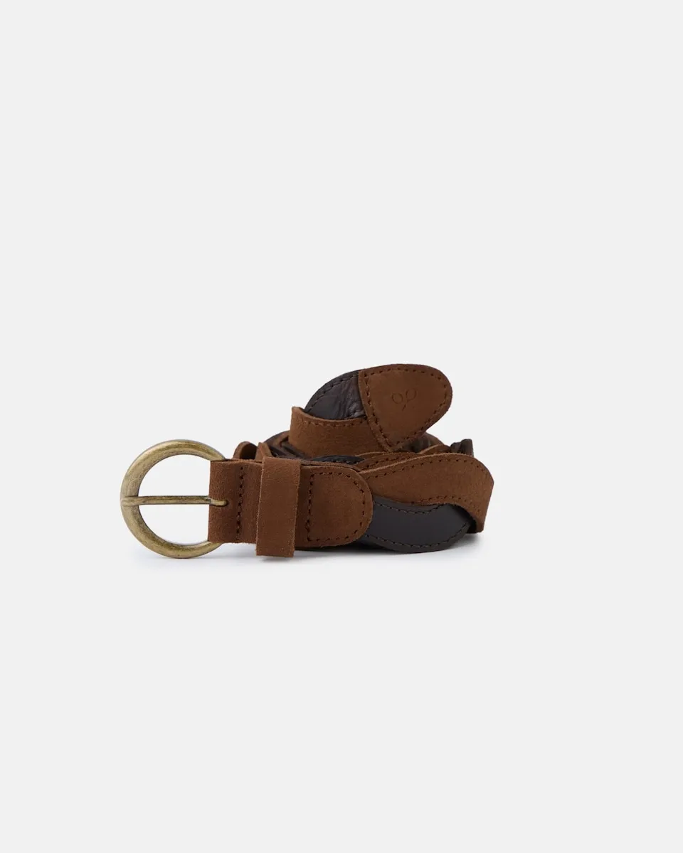 Плетеный замшевый ремень двухцветный бежевый Silbon
Плетеный замшевый ремень двухцветный бежевый Silbon