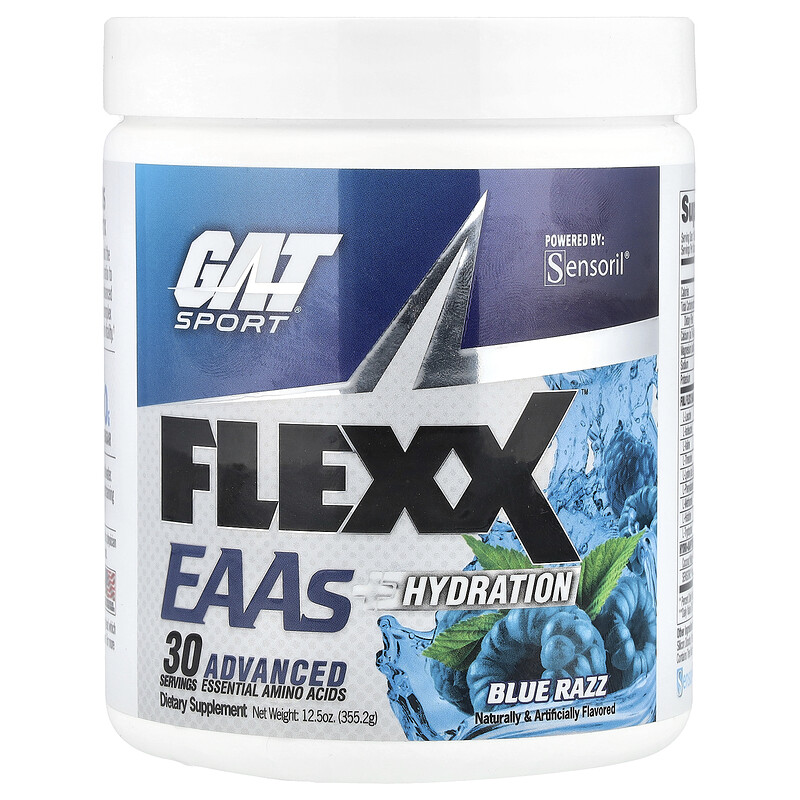 GAT, Flexx EAA + Hydration, Blue Razz, 355,2 г (12,5 унции)
GAT, Flexx EAA + Hydration, Blue Razz, 355,2 г (12,5 унции)