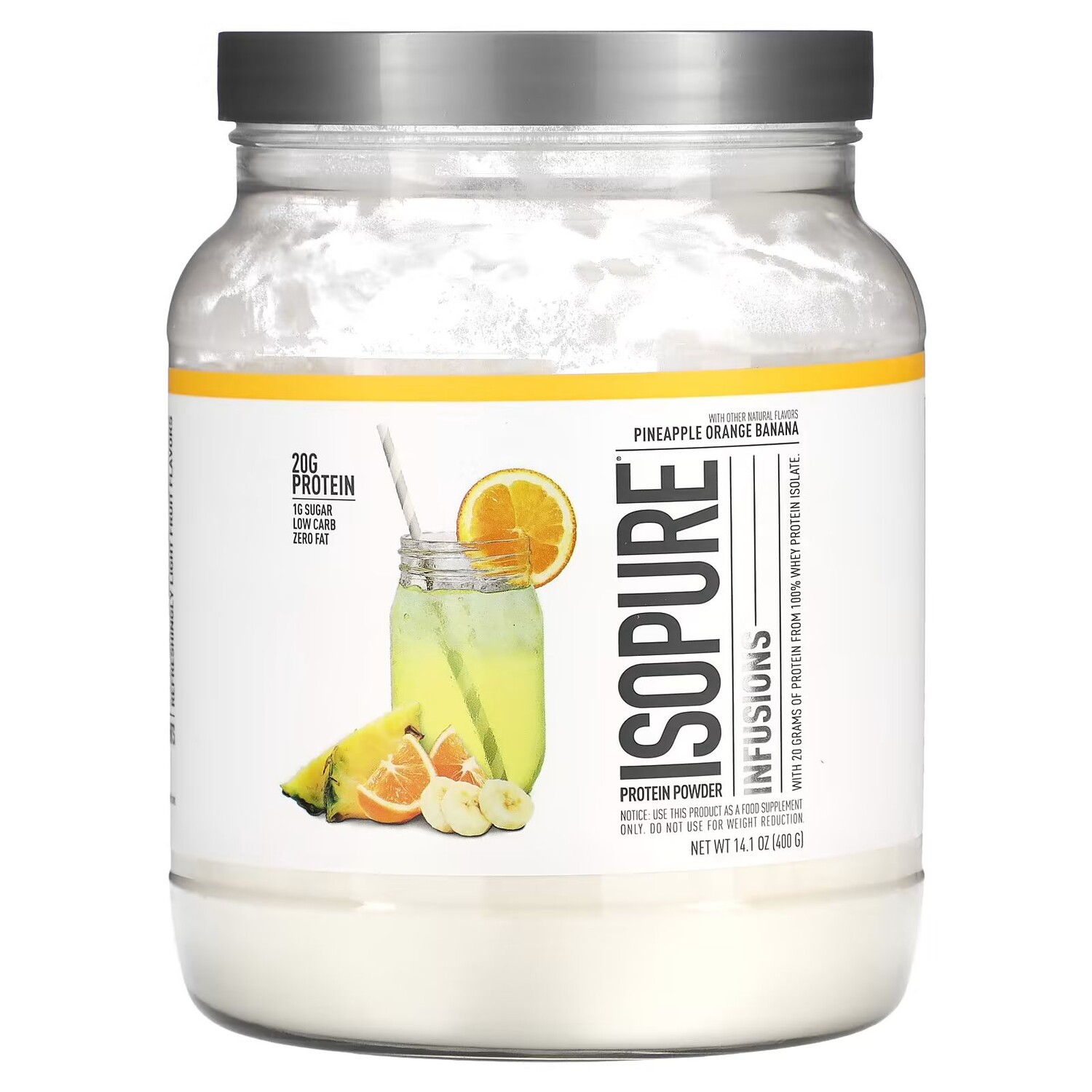 Протеиновый порошок Infusions, ананас, апельсин, банан, 14,1 унции (400 г) Isopure
Протеиновый порошок Infusions, ананас, апельсин, банан, 14,1 унции (400 г) Isopure