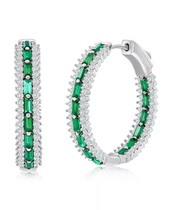 Серьги-Кольца из стерлингового серебра 25 мм с центральным багетом и круглыми фианитами Simona, emerald
Серьги-Кольца из стерлингового серебра 25 мм с центральным багетом и круглыми фианитами Simona, emerald