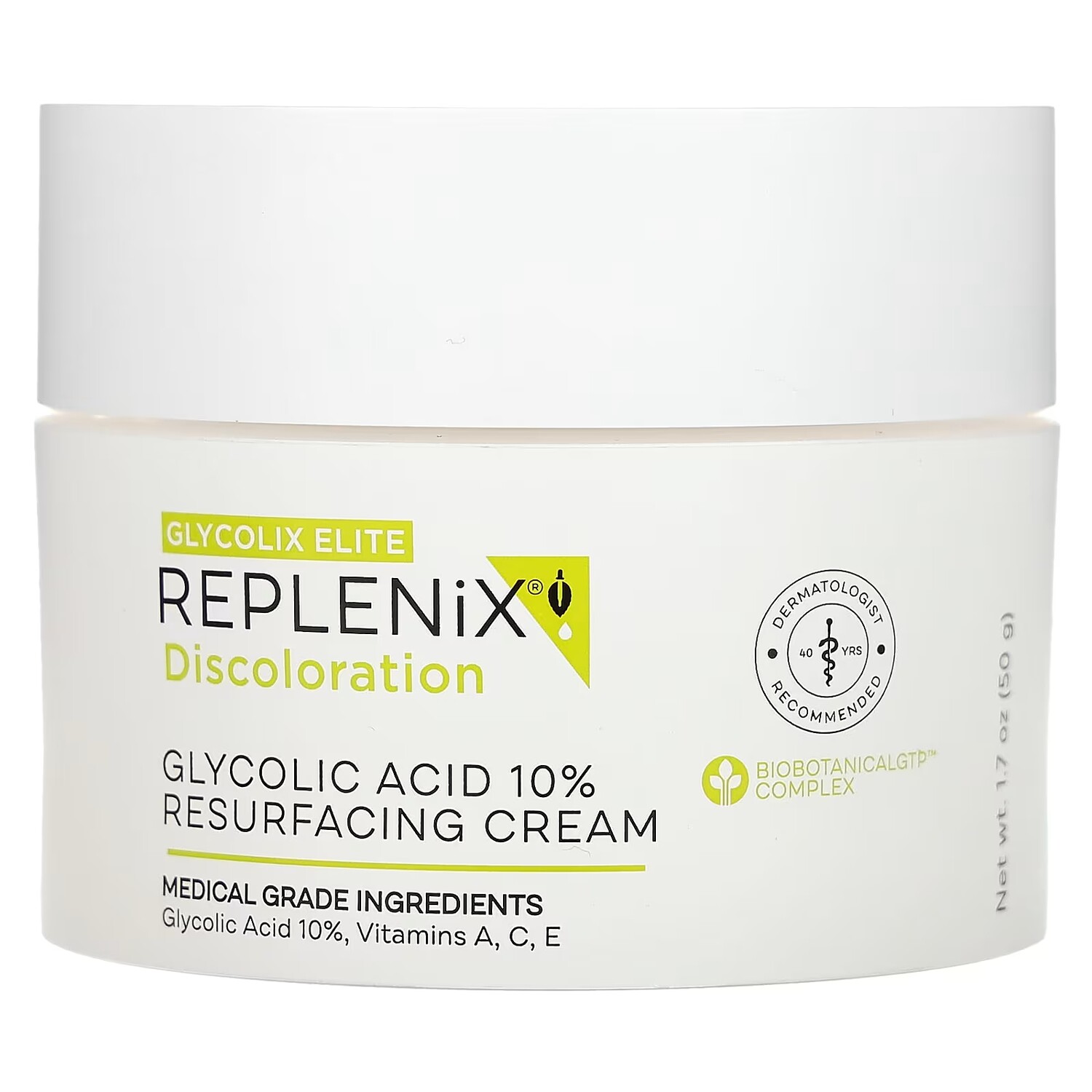 Replenix Discoloration, 10% восстанавливающий крем с гликолевой кислотой, без отдушек, 1,7 унции (50 г)
Replenix Discoloration, 10% восстанавливающий крем с гликолевой кислотой, без отдушек, 1,7 унции (50 г)