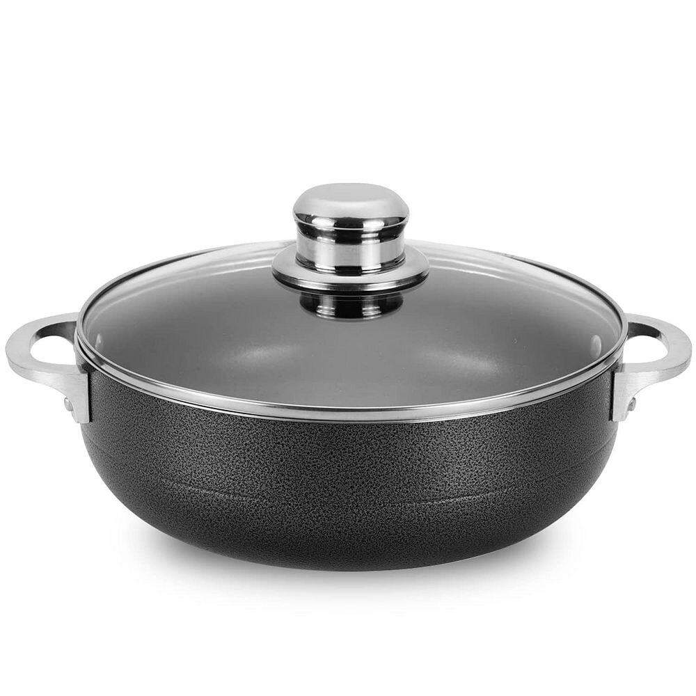 Alpine Cuisine Алюминиевая кастрюля Caldero емкостью 3,5 кварты со стеклянной крышкой и клепанными ручками, товарный сорт, серый
Alpine Cuisine Алюминиевая кастрюля Caldero емкостью 3,5 кварты со стеклянной крышкой и клепанными ручками, товарный сорт, серый