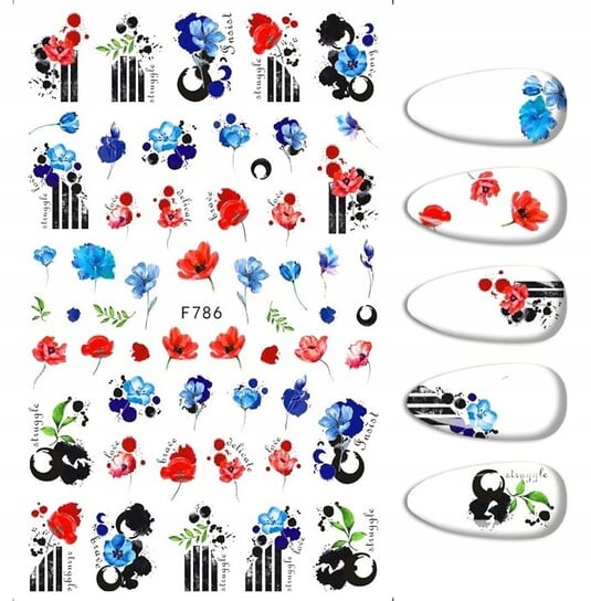 Наклейки для украшения ногтей с цветочным узором, F-786, Frezarkowo
Наклейки для украшения ногтей с цветочным узором, F-786, Frezarkowo