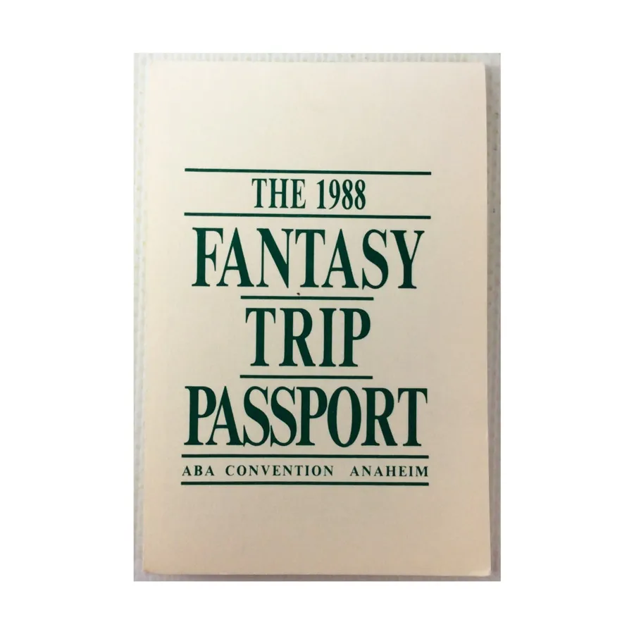 Fantasy Trip Passport (1988 ABA Convention Anaheim), Role Playing Games & Accessories (Unidentifiable Publisher), мягкая обложка
Fantasy Trip Passport (1988 ABA Convention Anaheim), Role Playing Games & Accessories (Unidentifiable Publisher), мягкая обложка