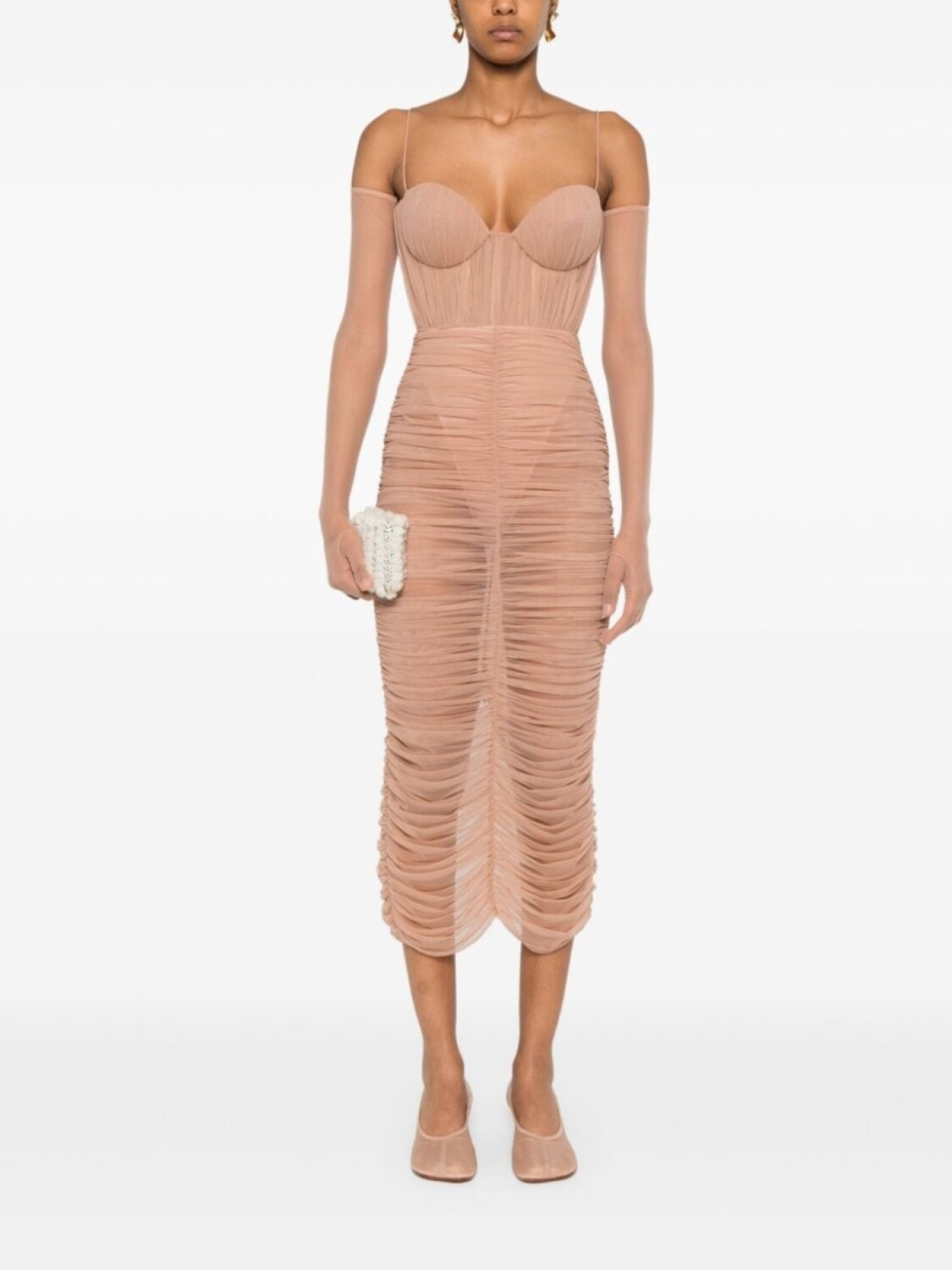 Alex Perry сетчатое платье миди со сборками, розовый
Alex Perry сетчатое платье миди со сборками, розовый