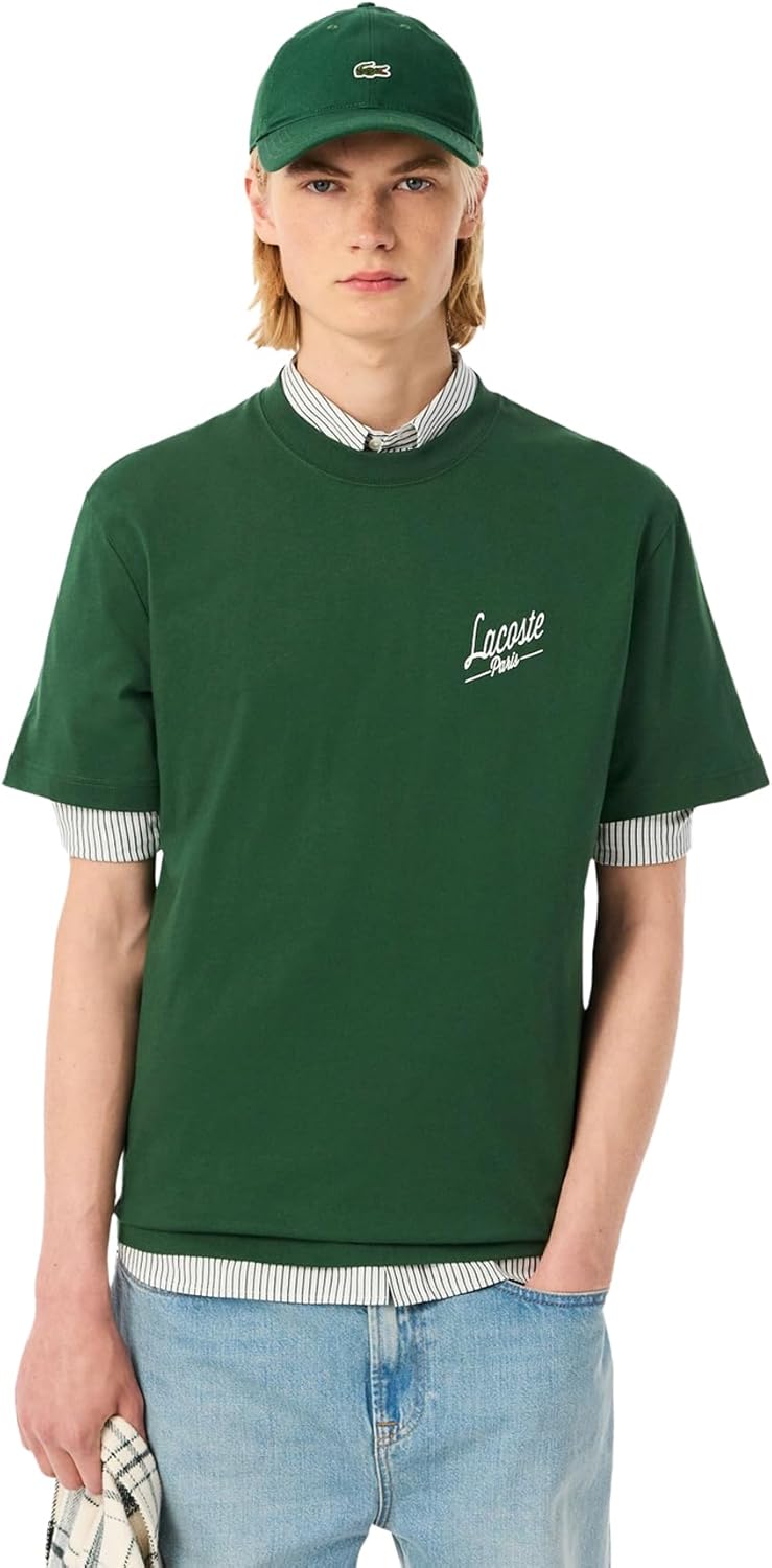 Мужская повседневная (официальная) футболка Lacoste Paris с принтом на спине, зеленый
Мужская повседневная (официальная) футболка Lacoste Paris с принтом на спине, зеленый