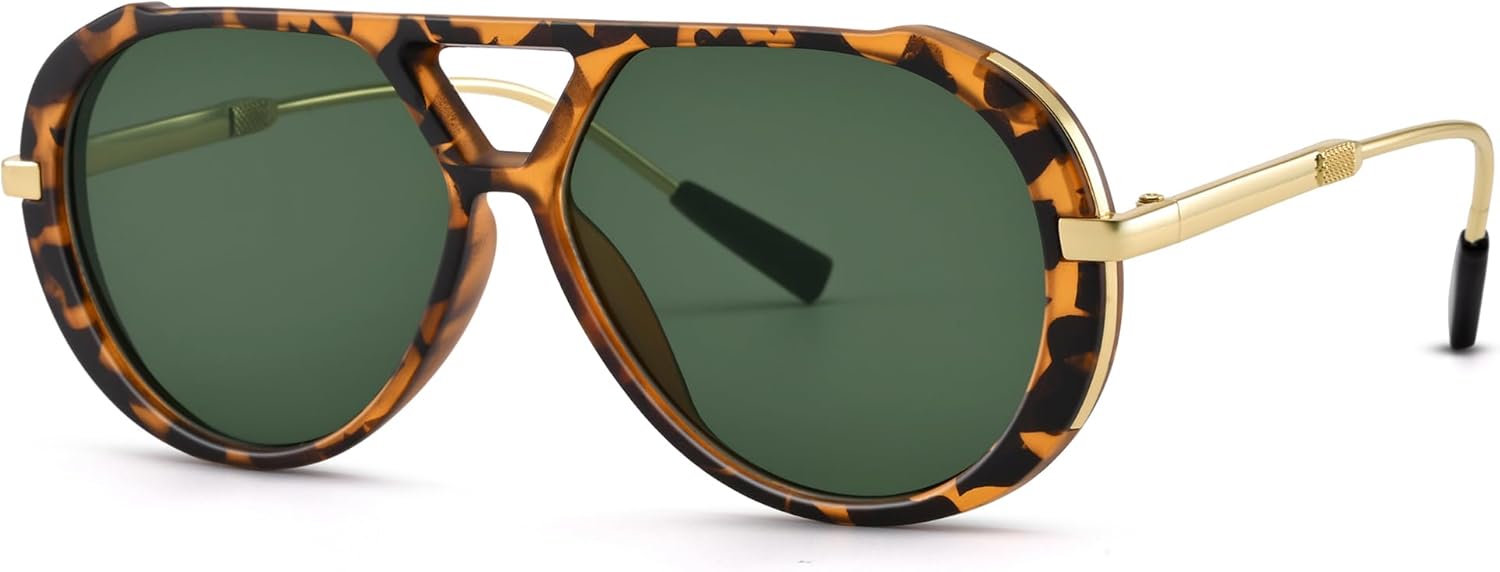 Модные солнцезащитные очки-авиаторы RAY SOL большого размера для женщин и мужчин, в стиле ретро 70-х годов, с двойной перемычкой и металлическими вставками, Leopard Frame/Green Lens
Модные солнцезащитные очки-авиаторы RAY SOL большого размера для женщин и мужчин, в стиле ретро 70-х годов, с двойной перемычкой и металлическими вставками, Leopard Frame/Green Lens