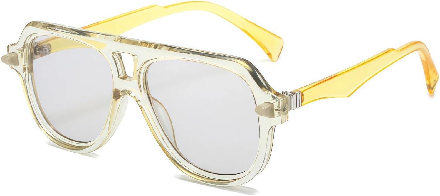 Ретро-солнцезащитные очки-пилот с двойной перемычкой для мужчин и женщин, в стиле панк с заклепками, защита от УФ-излучения UV400, в комплекте кожаный чехол LSXHASGLD, Yellow/Clear/Gray
Ретро-солнцезащитные очки-пилот с двойной перемычкой для мужчин и женщин, в стиле панк с заклепками, защита от УФ-излучения UV400, в комплекте кожаный чехол LSXHASGLD, Yellow/Clear/Gray