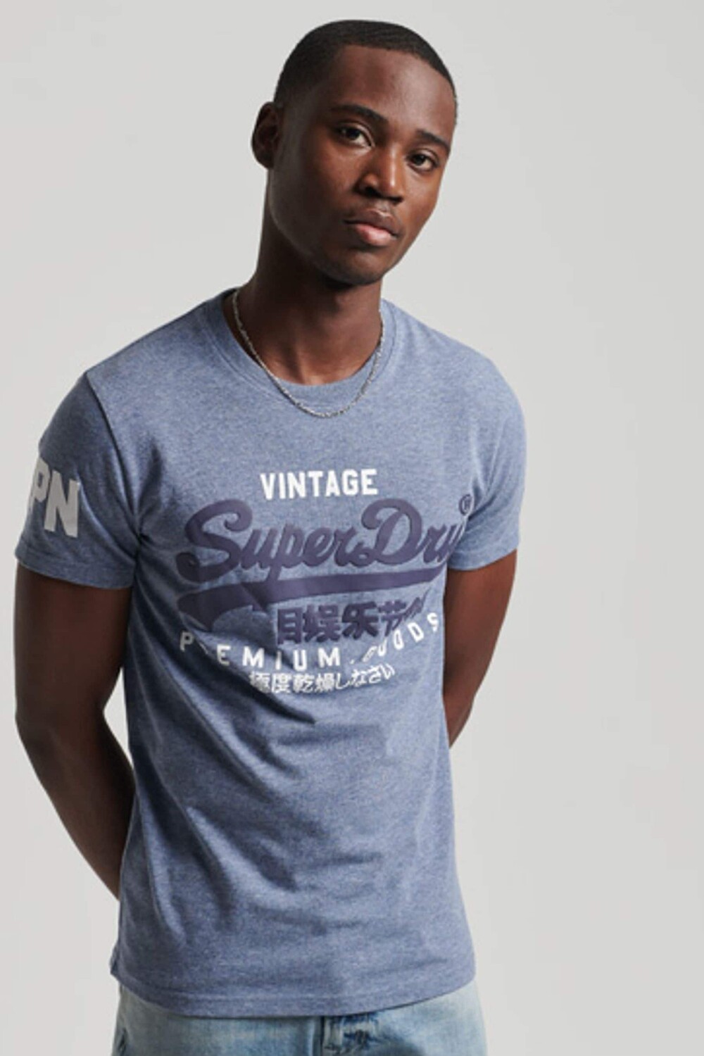 Футболка с винтажным логотипом Superdry, синий 
Футболка с винтажным логотипом Superdry, синий