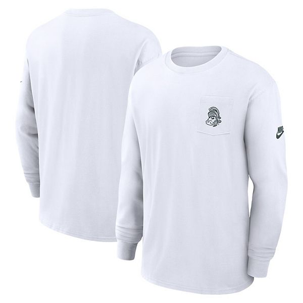 Мужская белая футболка Michigan State Spartans Legacy Max90 с длинным рукавом и карманом Nike
Мужская белая футболка Michigan State Spartans Legacy Max90 с длинным рукавом и карманом Nike