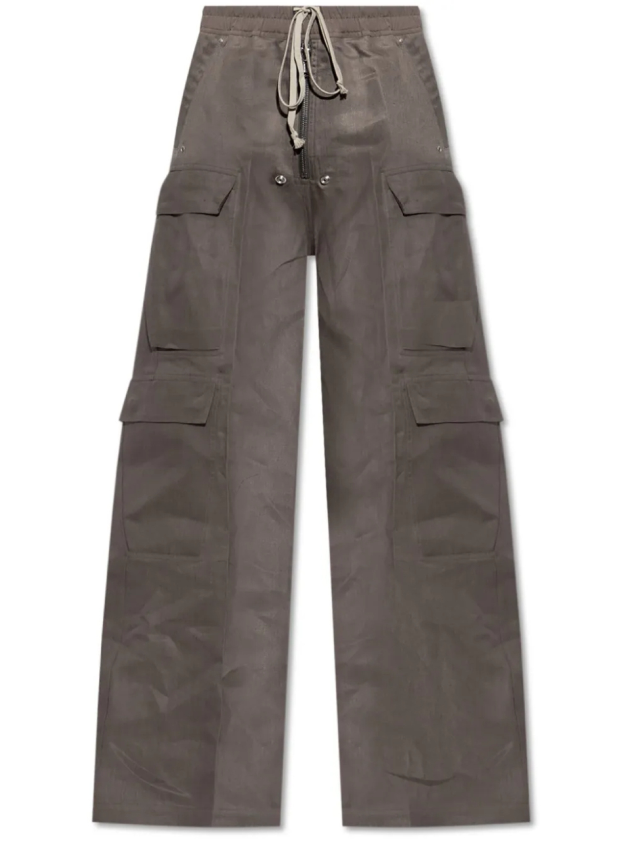 Хлопковые брюки Рика Оуэнса Rick Owens, серый 
Хлопковые брюки Рика Оуэнса Rick Owens, серый