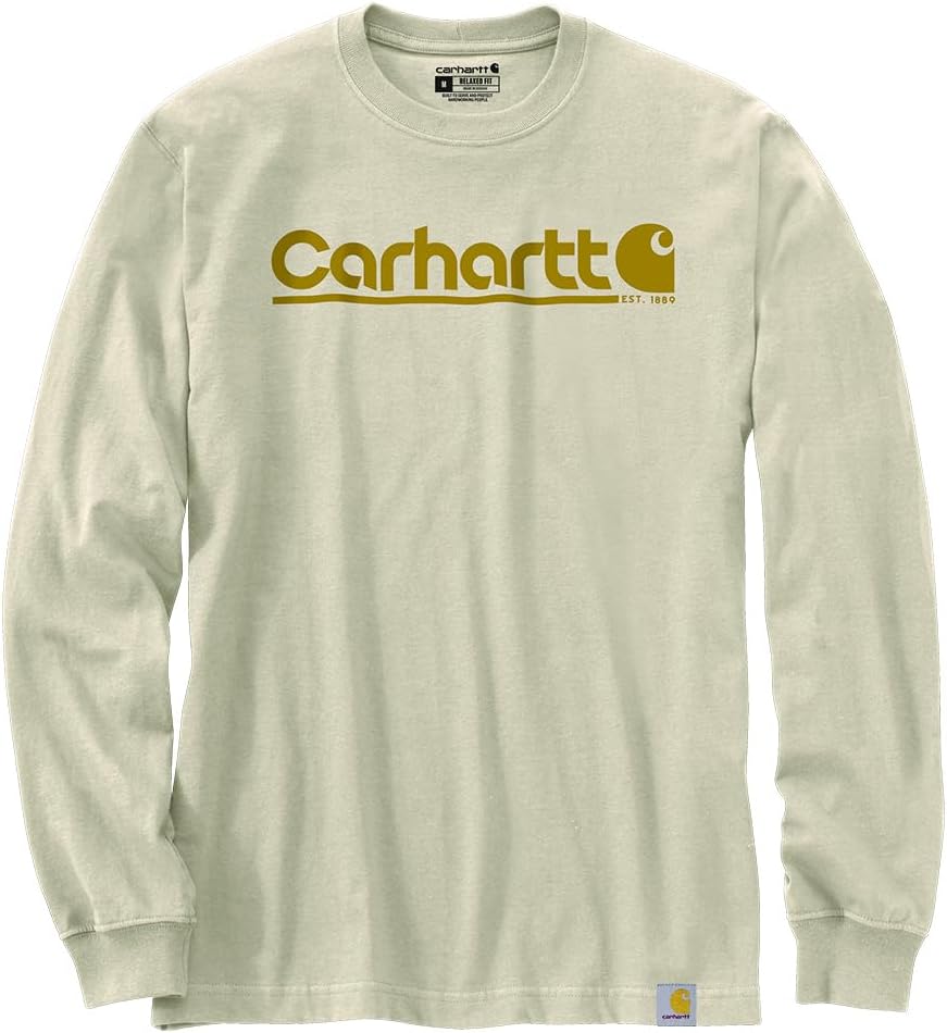 Мужская свободная футболка Carhartt Heavyweight с длинным рукавом и графическим логотипом, Oat Milk
Мужская свободная футболка Carhartt Heavyweight с длинным рукавом и графическим логотипом, Oat Milk