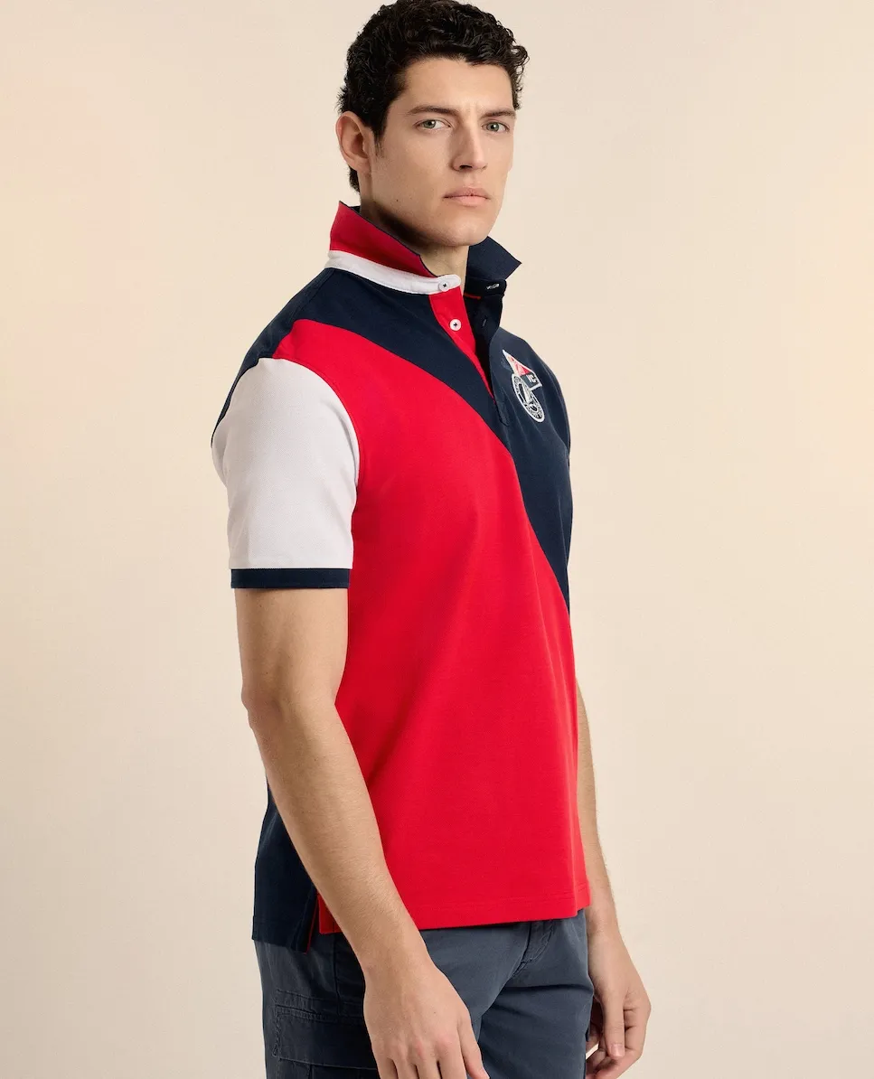 Мужская поло из пике разноцветная с коротким рукавом Valecuatro, красный
Мужская поло из пике разноцветная с коротким рукавом Valecuatro, красный