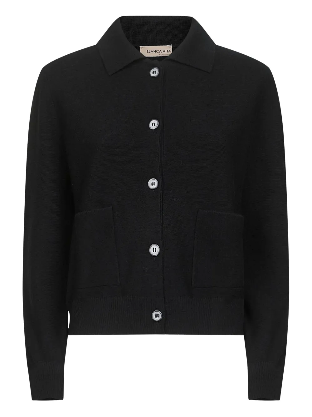 Кардиган с накладными карманами Blanca Vita, черный
Кардиган с накладными карманами Blanca Vita, черный