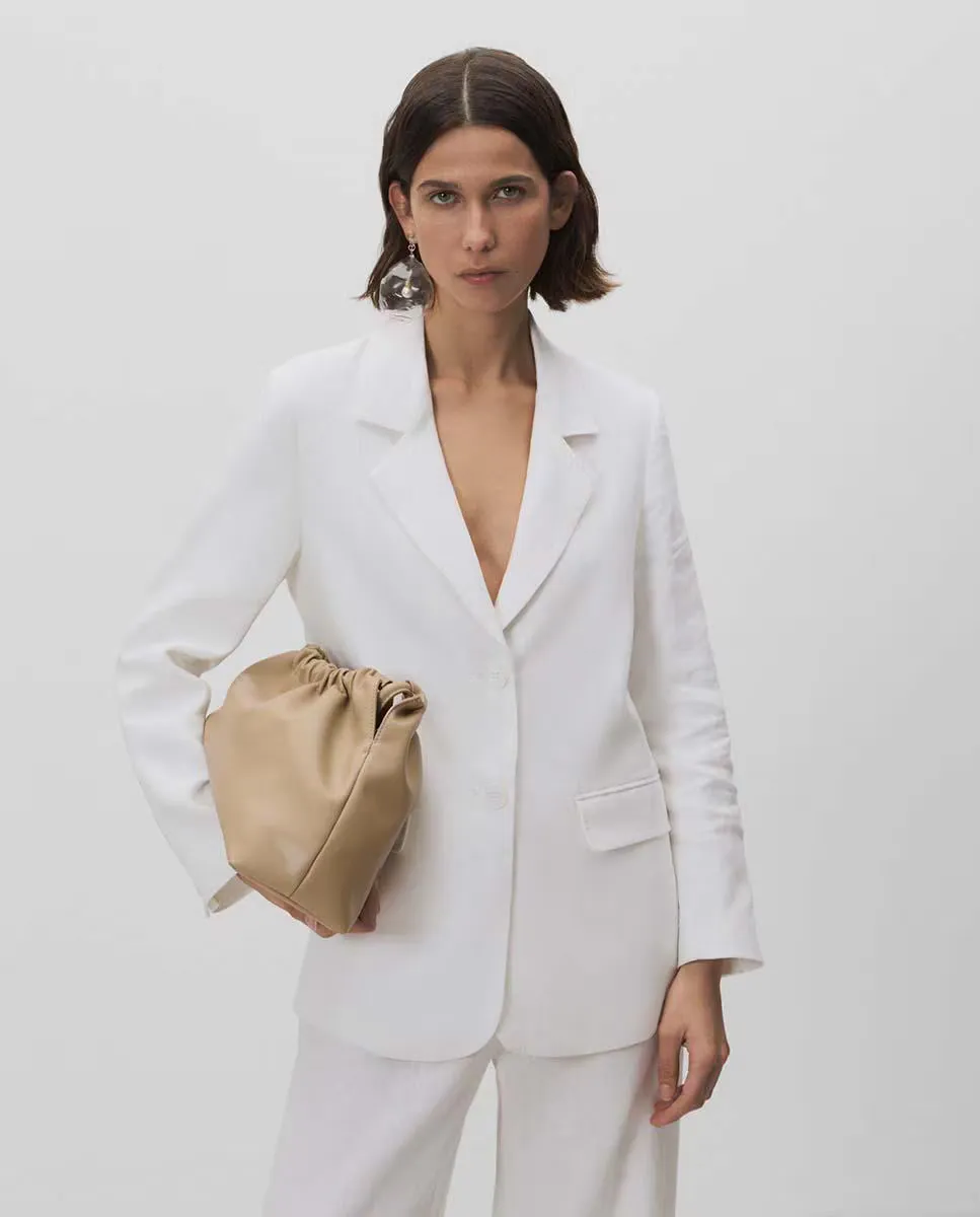 Женский двубортный льняной пиджак Simorra, белый
Женский двубортный льняной пиджак Simorra, белый