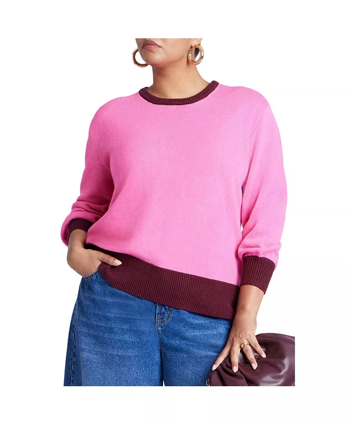 Женский свитер с контрастной резинкой Eloquii, розовый
Женский свитер с контрастной резинкой Eloquii, розовый