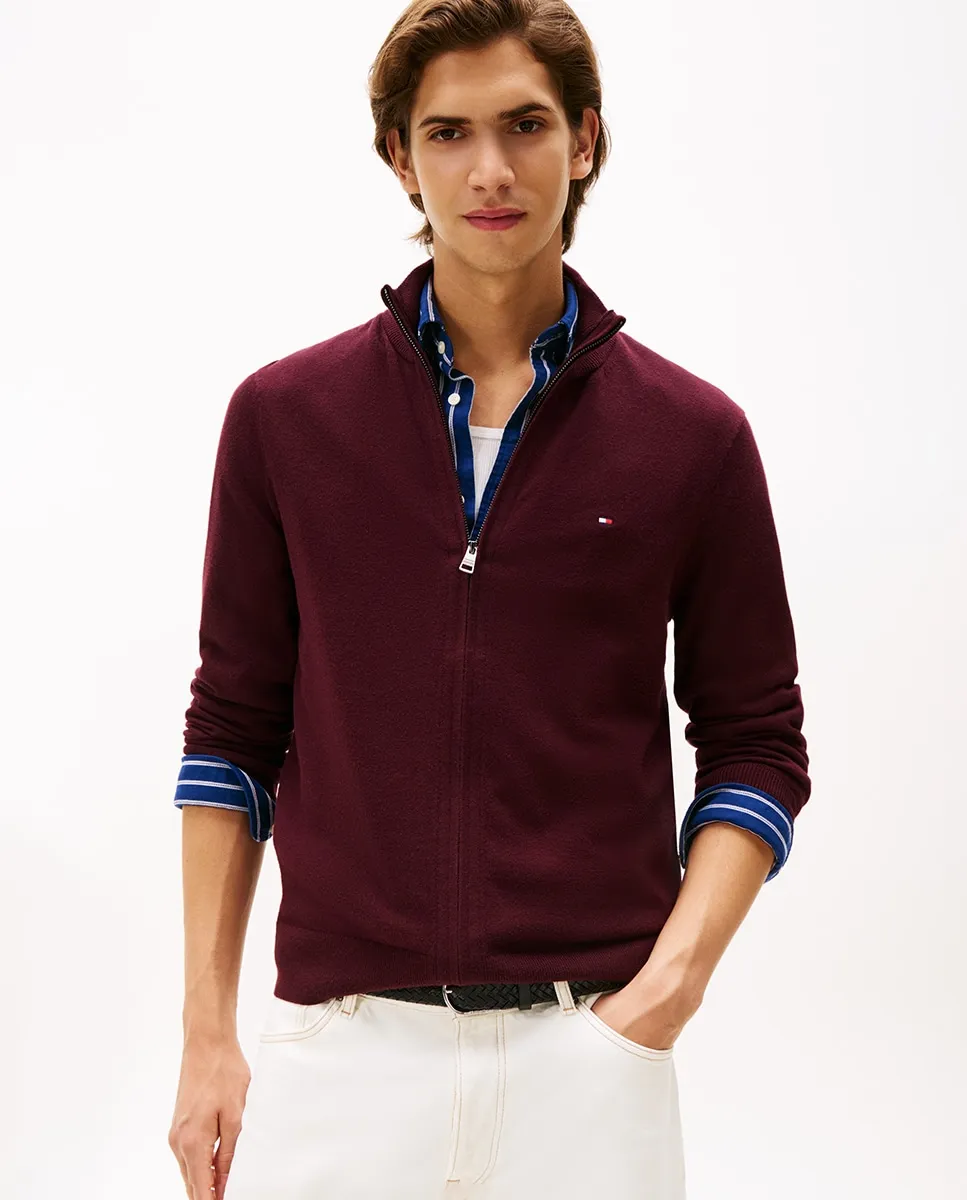 Мужской однотонный свитер с полной застежкой-молнией Tommy Hilfiger, бордовый
Мужской однотонный свитер с полной застежкой-молнией Tommy Hilfiger, бордовый