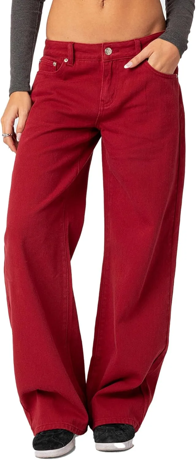 Женские мешковатые джинсы Y2K с низкой посадкой, прямые, широкие Fiacafyo
Женские мешковатые джинсы Y2K с низкой посадкой, прямые, широкие Fiacafyo