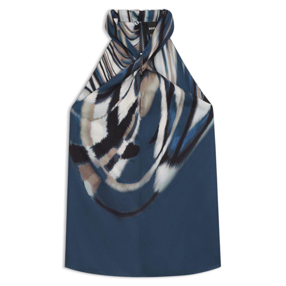 Топ из печатного твила с завязками на шее BOSS, Patterned
Топ из печатного твила с завязками на шее BOSS, Patterned