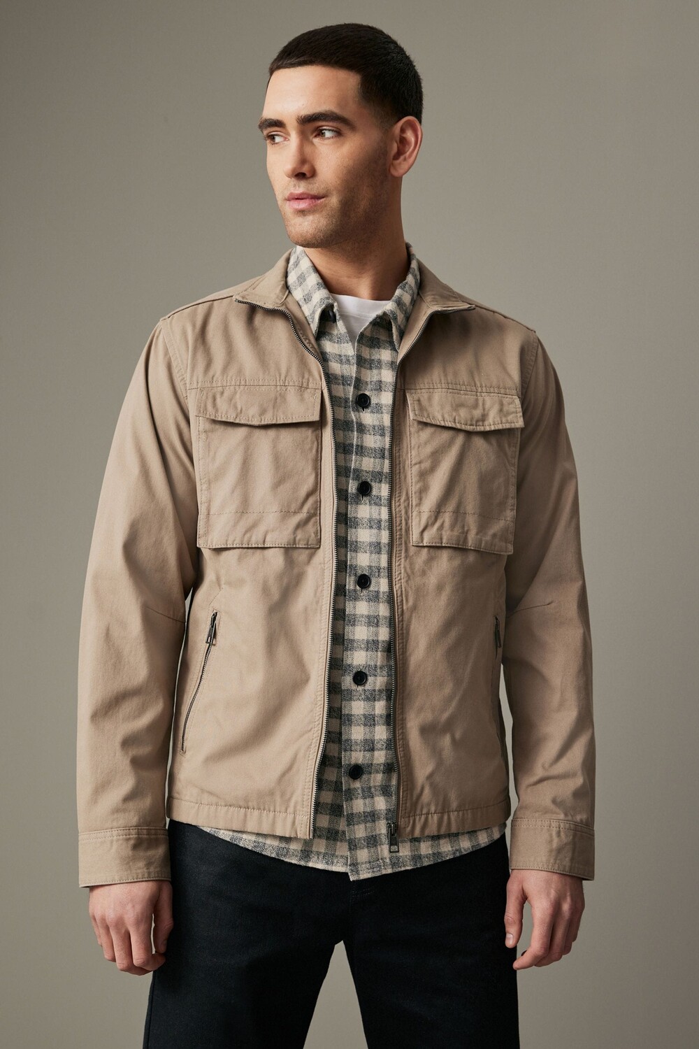 Хлопковая куртка-рубашка на молнии Next, серый
Хлопковая куртка-рубашка на молнии Next, серый