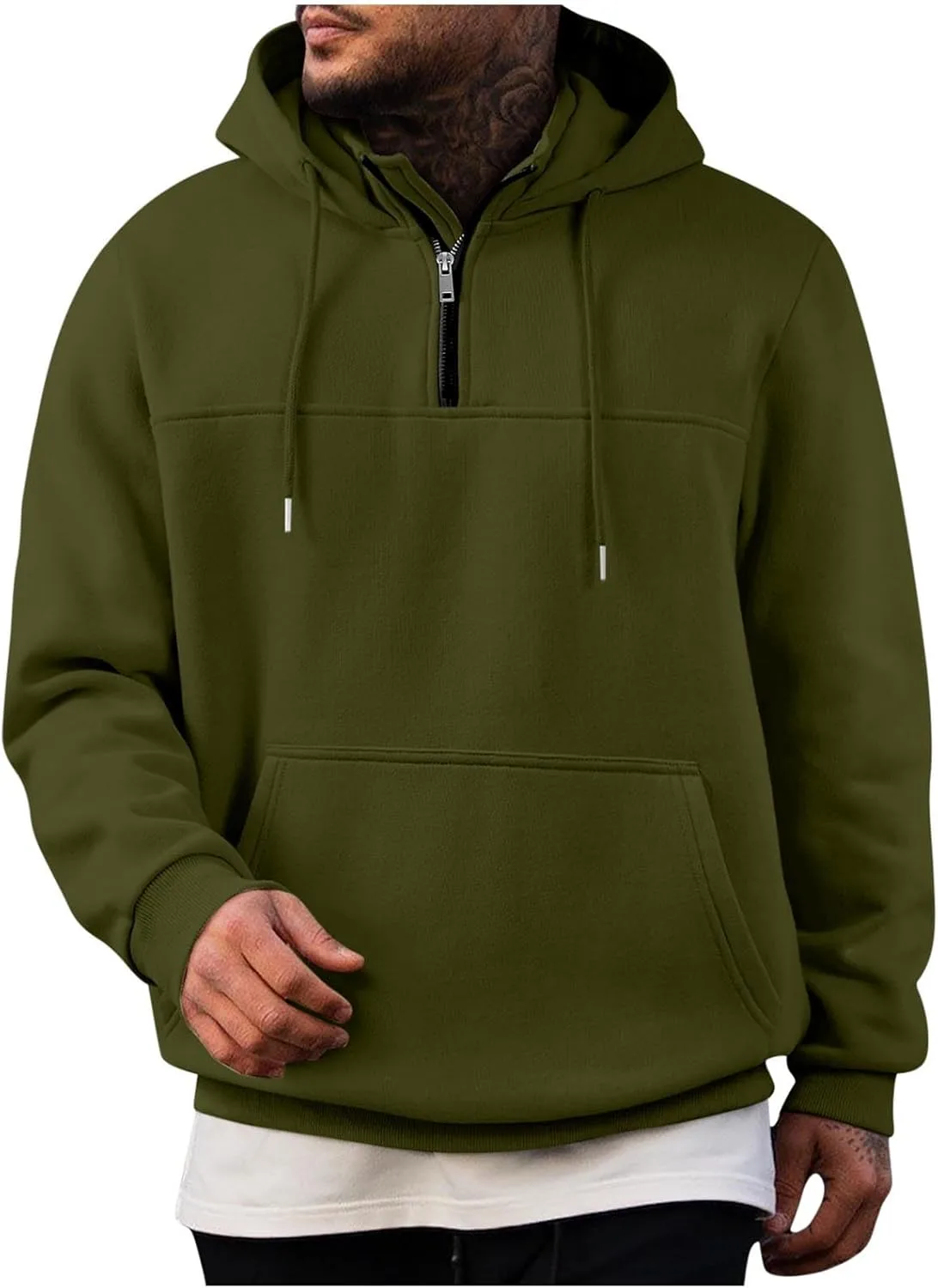 Мужской оверсайз худи с четвертью молнии для тревоги
Мужской оверсайз худи с четвертью молнии для тревоги