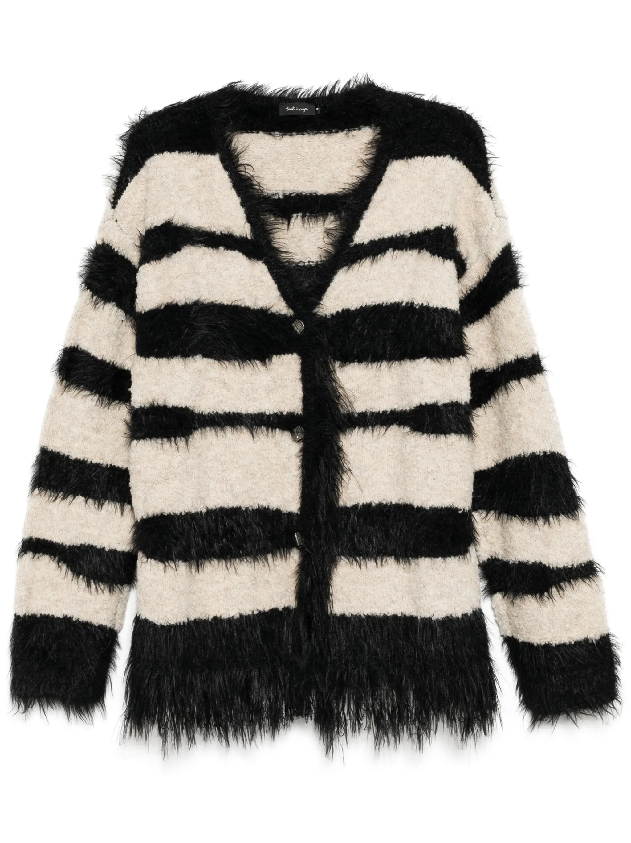 Полосатый кардиган на пуговицах Tout A Coup, черный
Полосатый кардиган на пуговицах Tout A Coup, черный