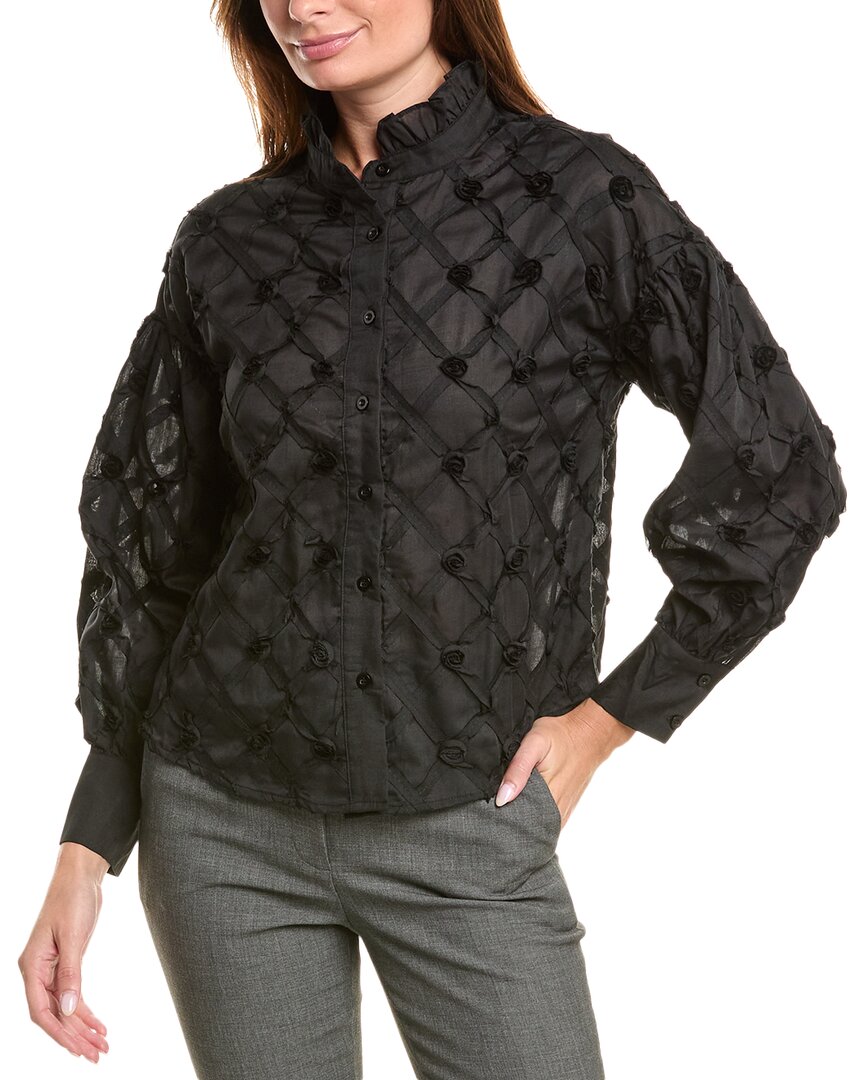 Топ с воротником-рюшей Gracia, черный
Топ с воротником-рюшей Gracia, черный