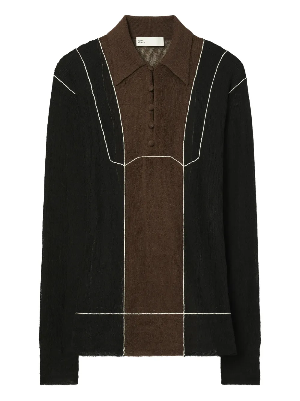 Поло с цветовой блокировкой Tory Burch, черный
Поло с цветовой блокировкой Tory Burch, черный