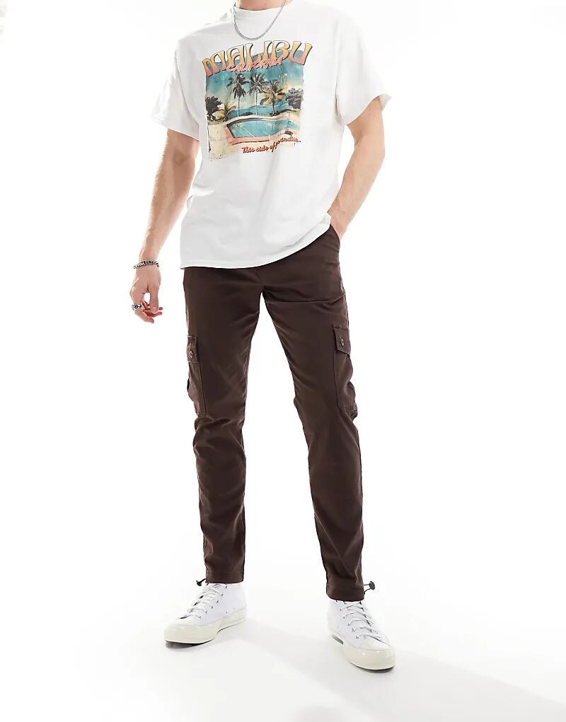 Зауженные брюки-карго ASOS DESIGN коричневого цвета
Зауженные брюки-карго ASOS DESIGN коричневого цвета