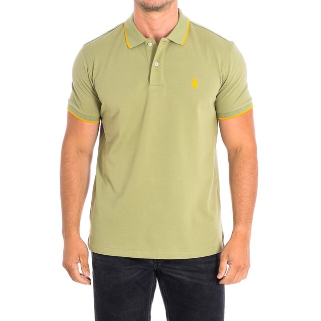 Поло Kory с короткими рукавами и контрастным воротником с лацканами 64782 мужчина U.S. Polo Assn, зеленый 
Поло Kory с короткими рукавами и контрастным воротником с лацканами 64782 мужчина U.S. Polo Assn, зеленый