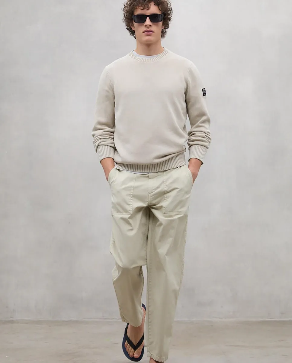 Мужские прямые брюки с застежкой на пуговицы и молнию Ecoalf, бежевый 
Мужские прямые брюки с застежкой на пуговицы и молнию Ecoalf, бежевый