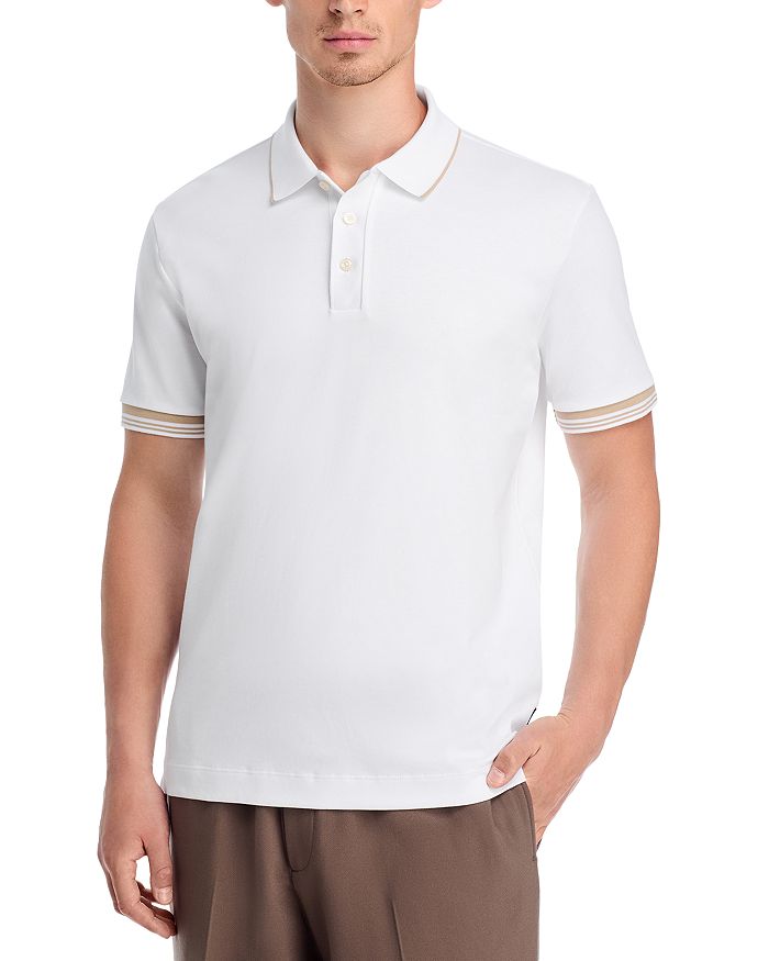 Поло Parlay классического кроя BOSS, белый 
Поло Parlay классического кроя BOSS, белый