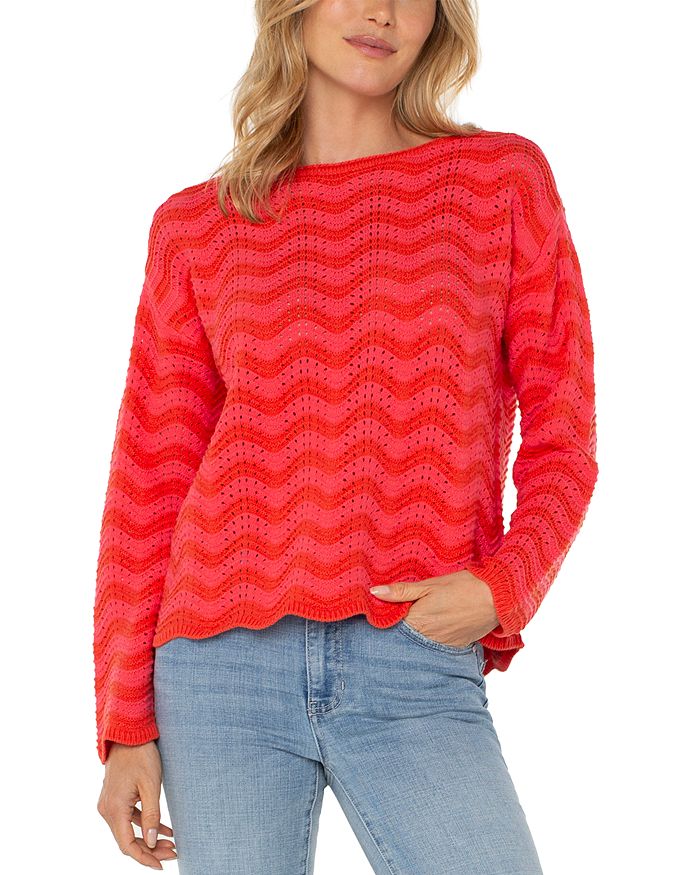 Свитер с лодочкой и длинными рукавами Liverpool Los Angeles, красный 
Свитер с лодочкой и длинными рукавами Liverpool Los Angeles, красный