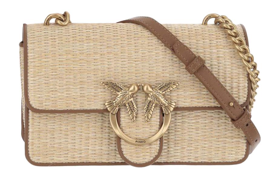 Сумка через плечо мини из рафии женская бежево-коричневая PINKO
Сумка через плечо мини из рафии женская бежево-коричневая PINKO