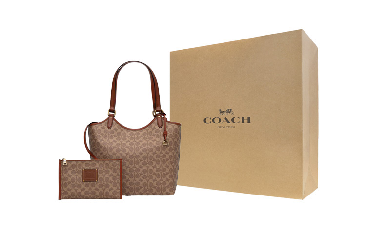 COACH Дневной холщовый комбинированный мешок из телячьей кожи
COACH Дневной холщовый комбинированный мешок из телячьей кожи